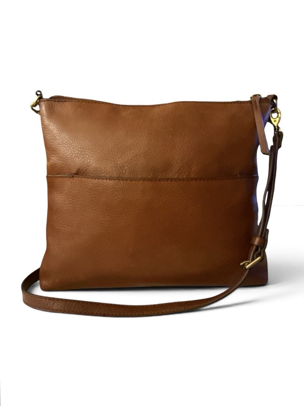 Fossil Fiona Large Crossbody Brown Leather Handbag 12 x 10